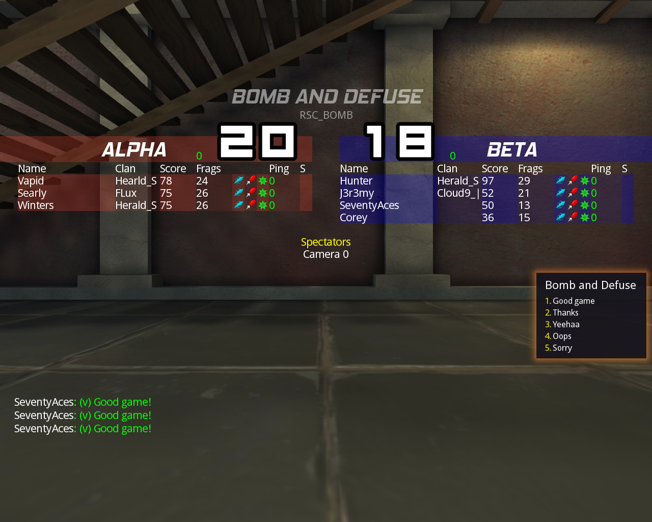 RSC Results 27-02-2017